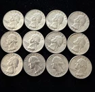 Lot Of 12 1964 AU/BU Washington Quarters
