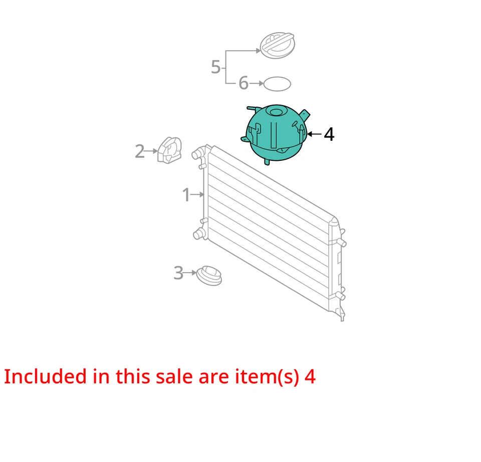 Volkswagen Golf 2005 botella de desbordamiento de refrigerante fabricante de equipos originales 69 k millas - LKQ432422957 Foto 4 de 4