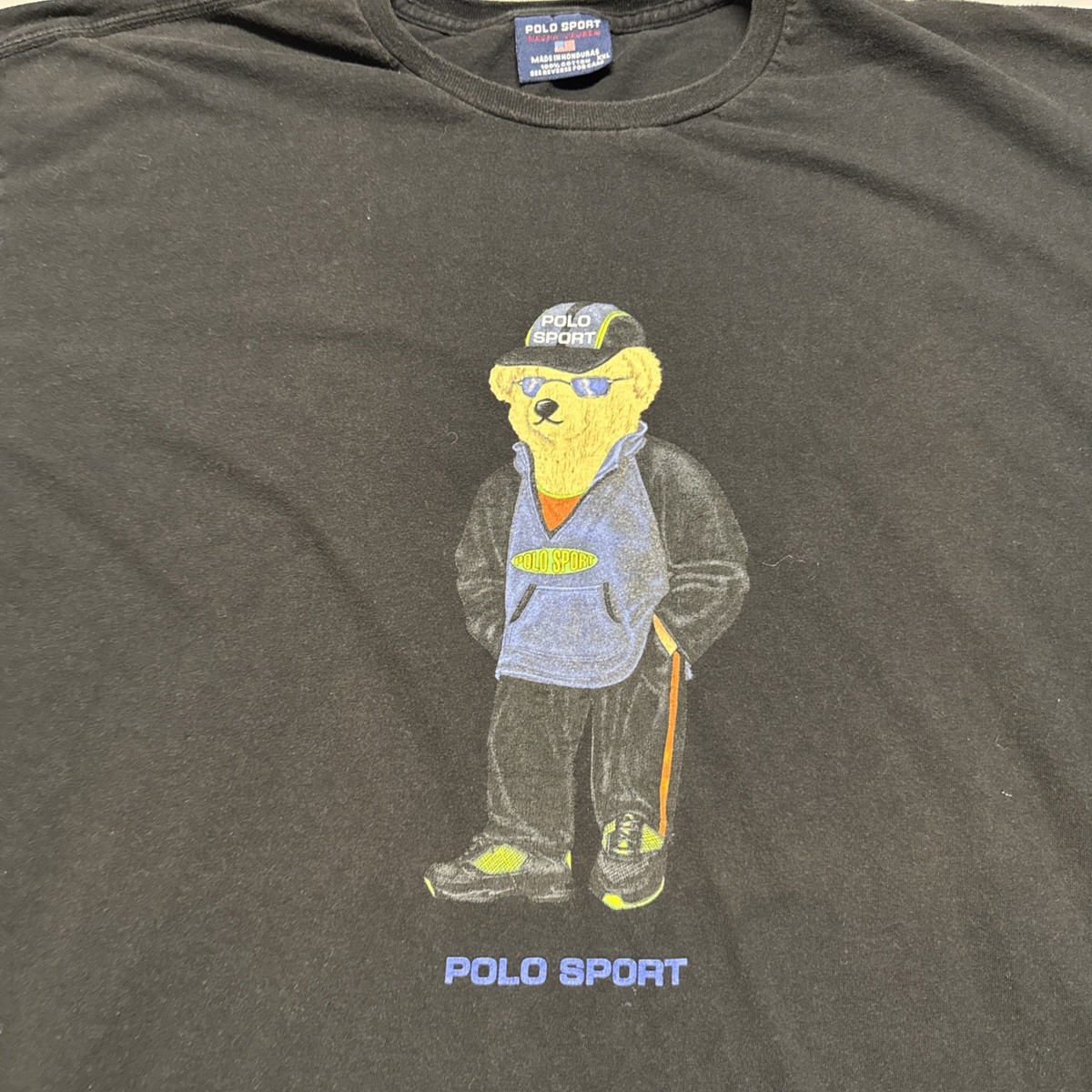 polo bear polo sports スウェット　XL size Vintage Ralph Lauren Polo Sport Bear Black T-Shirt Size 2XL