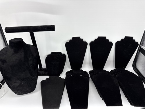 Lot of 15 Jewelry Display Stand Black Velvet Necklace Earring Bracelet Bar