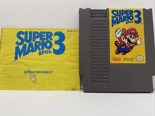 Super Mario Bros. 3 (Nintendo NES, 1990) W/ Manual Tested Works!