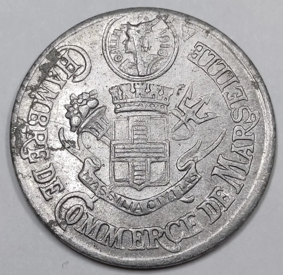 WWI Monnaie, 5 Centimes 1916 Chambre de Commerce de Marseille - Photo 1/2