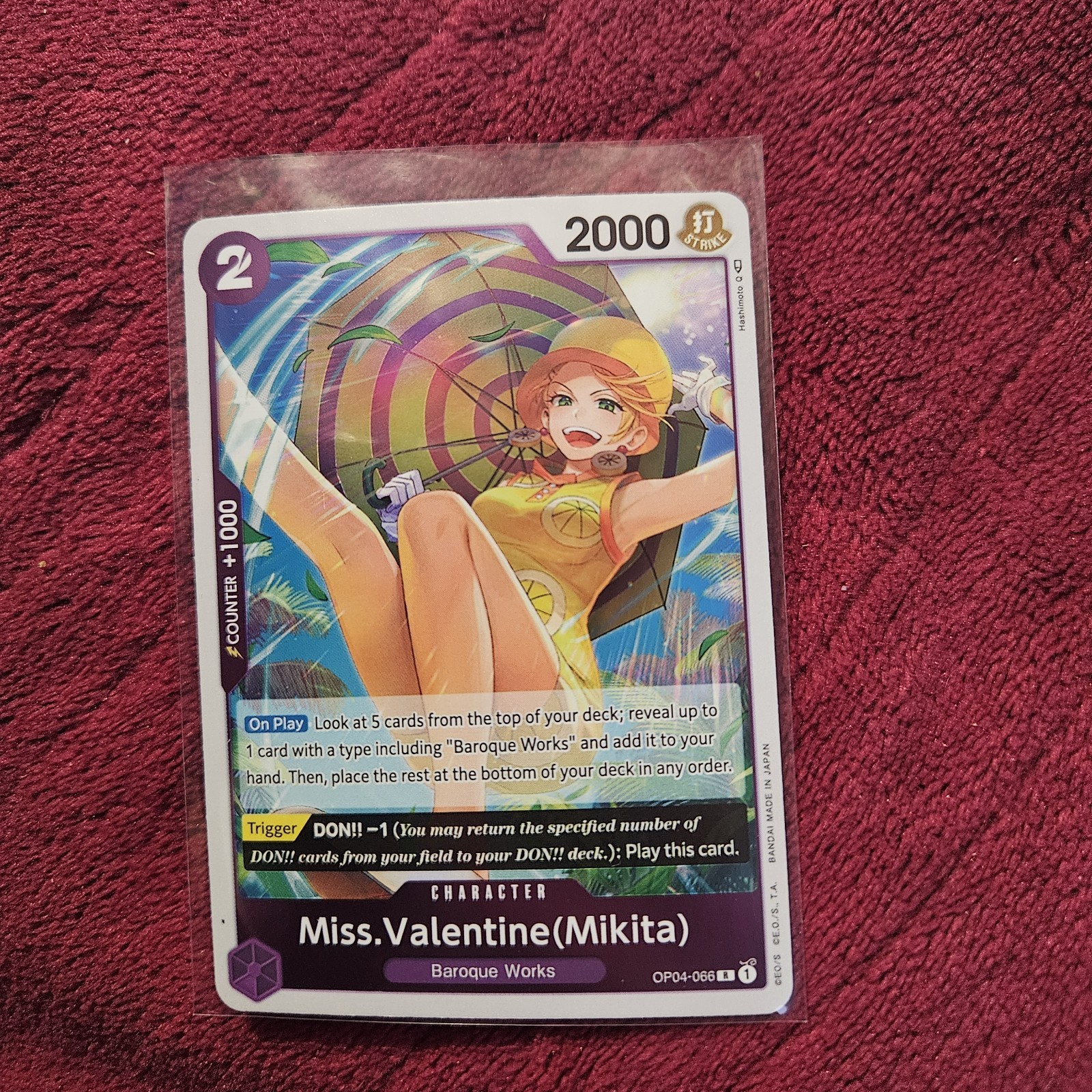 Miss.Valentine(Mikita) OP04-066 English R Kingdoms of Intrigue One Piece Card