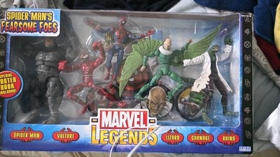 Rare ToyBiz Marvel Legends Spider-Man  Fearsome Foes Box Set With Mcfarlane Head