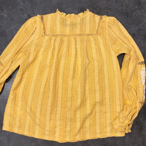 Camisa Bordada FlowerChild Boho Boxy Volantes XS Cottagecore Pradera LOGOavisa - Imagen 12 de 13