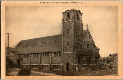 1930'S. Wakefield, R.i. St Francis Catholic Church. Postcard Qq8 | Ebay
