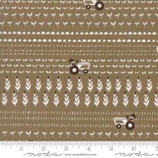 Farm Fun Tractor Fields Stacy Iest Hsu Moda Fabric Chocolate Brown Farming Crops