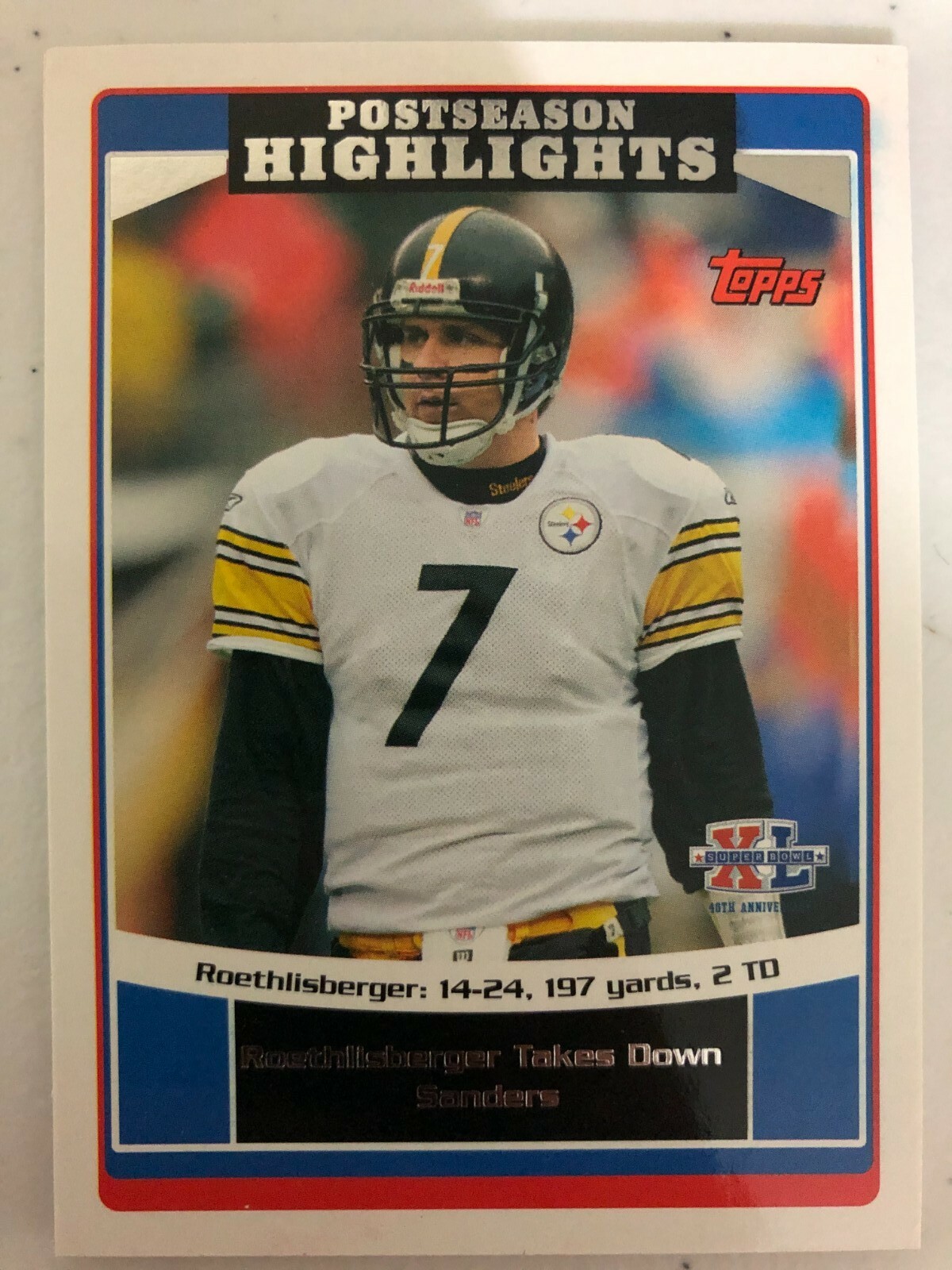 2006 TOPPS #308 Ben Roethlisberger Takes Down Sanders