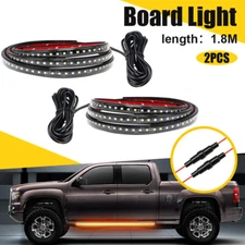 60"70" Running Board LED Light DRL Side Step Strip Bar Amber White Turn Signal A