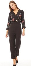 New Ted Baker Eleaan Oracle Turn Up Hem Jumpsuit Black - Size 1 8- 10 