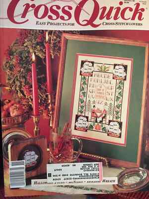 CROSS QUICK Magazine OCT/ NOV 1989 Cross Stitch HALLOWEEN Christmas FREE US SHIP