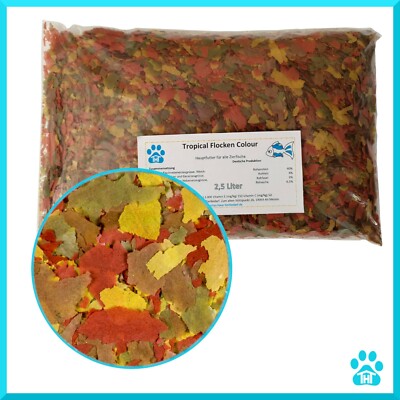 2,5 - 20 Liter Flockenfutter Zierfischfutter Hauptfutter Zierfischflocken Colour