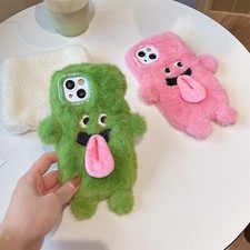 3D Cute Plush Cartoon Shockproof Fluffy Soft Funny Covers Case For Various Phone
