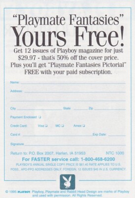 1995 Playboy Order form TRADING CARD | eBay