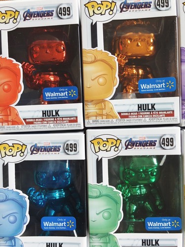 Funko POP! Avengers Endgame: Hulk CHROME set di 6 RARI - Walmart Escl. 499 - Foto 3 di 6