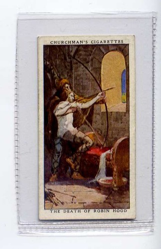 (Jj8759) CHURCHMAN,LEGENDS OF BRITAIN,THE DEATH OF ROBIN HOOD,1936,#29