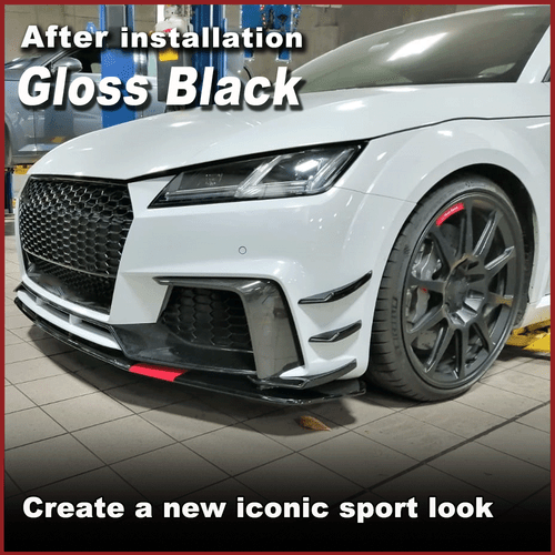 Fit for Audi TT RS TTRS 2016-2018 Gloss Black Front Bumper Fins Canards Splitter - Bild 3 von 10