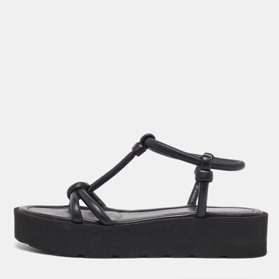 Gianvito Rossi Black Leather Marine Platform Sandals Size 38 Gianvito Rossi Black Leather Marine Platform Sandals Size 38