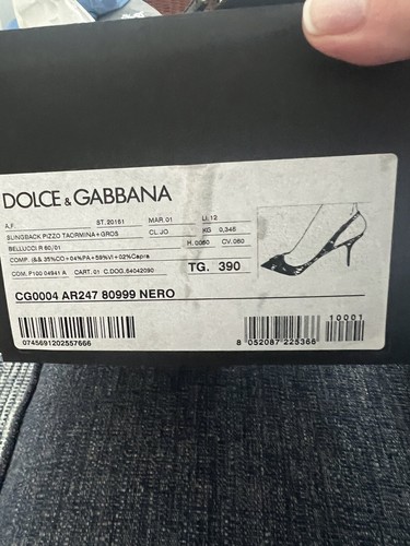 DOLCE & GABANNA SLINGBACK HEEL TAORIMINA LACE CHRYSTAL Brand New/Box - Picture 4 of 22