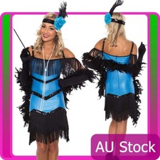 Ladies 20s 1920s Charleston Flapper Chicago Fancy Dress Costume Black Boa