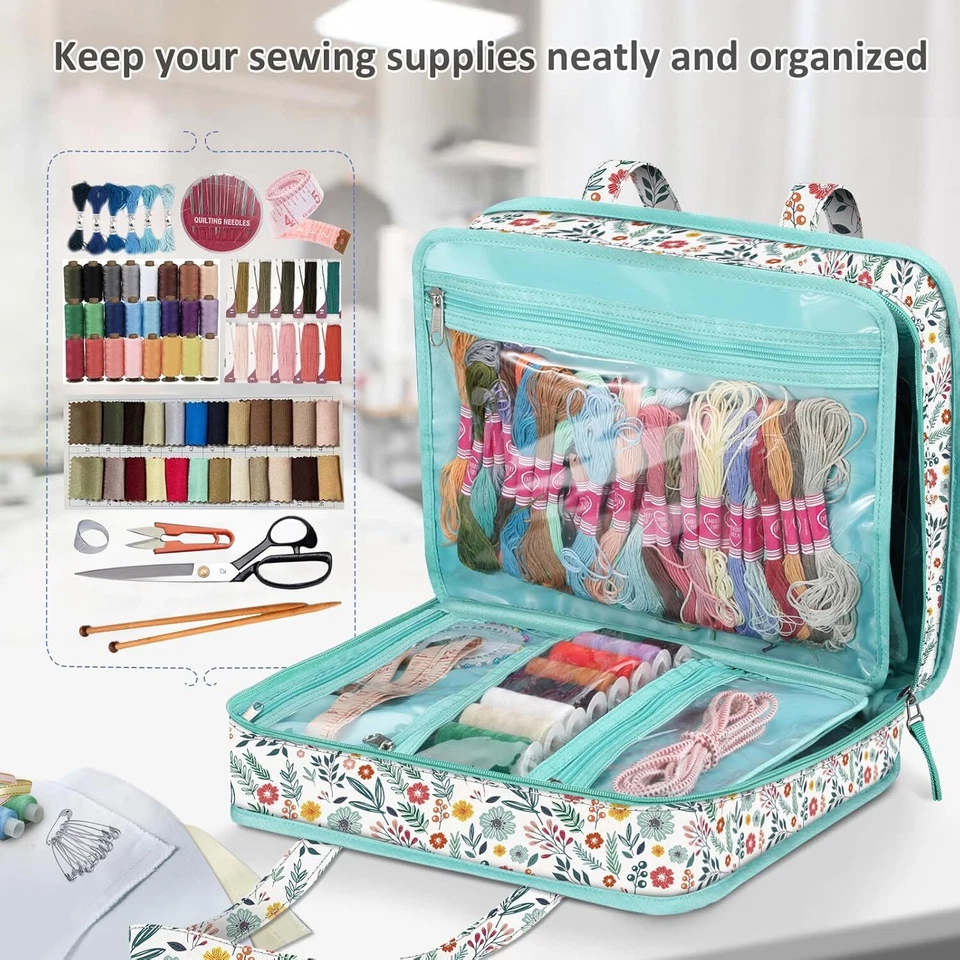 Sewing and Craft Supplies Storage Tote, Large Capacity Travel Packing Organizer - Image 4 of 4