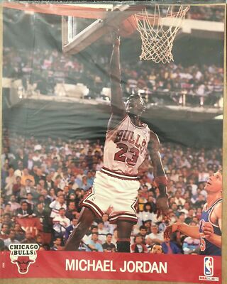 Michael Jordan - 1990 NBA Hoops Action Photo - Card 8x10 - Factory