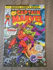 CAPTAIN MARVEL #43 Marvel Comics Group 1st Series 1975 FN/VF with Value Stamp!