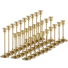 12Pcs/30Pcs Bronze/Black Taper Candle Holder Brass Gold Tall Candlestick Holder