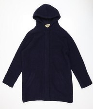 Woolovers Womens Blue Overcoat Coat Size M Zip
