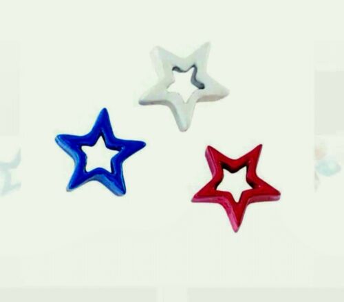 Origami Owl 3 star Set: RED, WHITE & BLUE . JULY 4TH/ SUMMER/ PATRIOTIC Charms - Picture 1 of 2