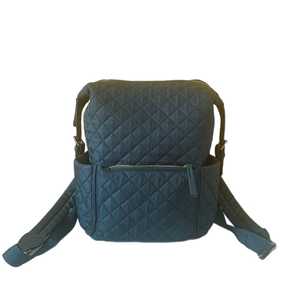 Tommy Bahama Large Teal Quilted Vegan Leather Day Trip Backpack