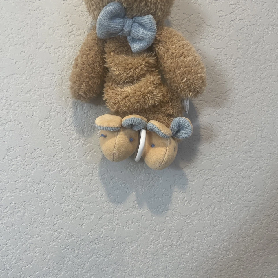 Berço musical vintage Soft Dreams ursinho de pelúcia brinquedo marrom puxar para baixo - Imagem 3 de 4