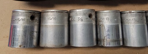 vintage snap on 1/2 drive socket set 12 Point USA Same Era Snap On Lot - Picture 6 of 8