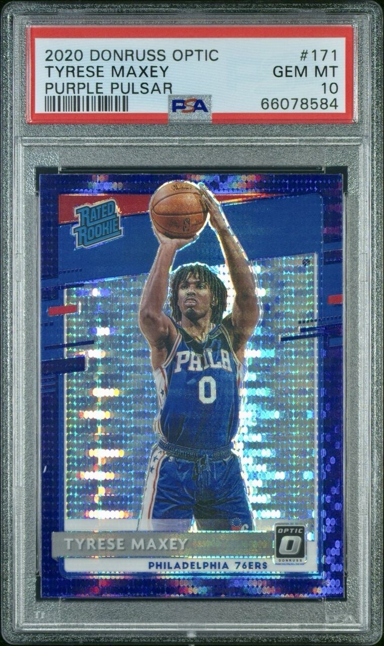 2020 Donruss Optic #171 Tyrese Maxey Rated Rookie Purple Pulsar  PSA 10 GEM MT