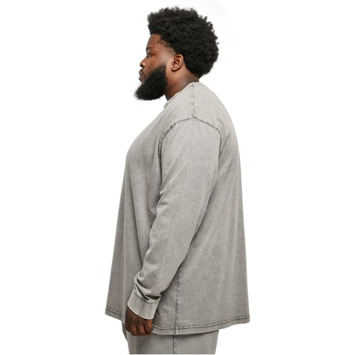Urban Classics Heavy Boxy Acid Wash Longsleeve Shirt Pullover Sweater Waschung - Picture 14 of 40