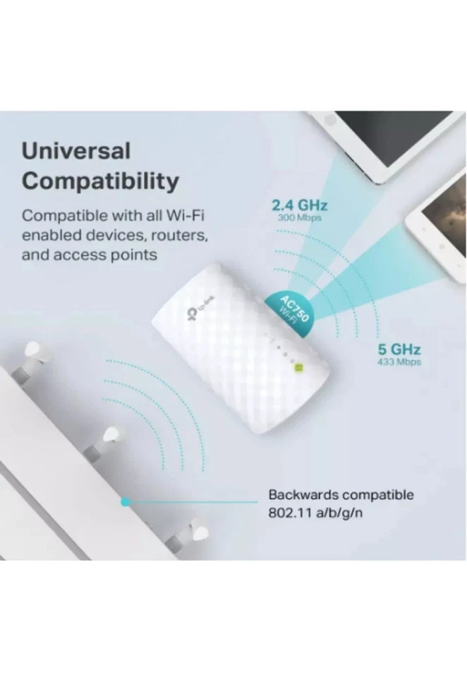TP-Link RE220 AC750 Mesh Wi-Fi Range Extender Internet Booster🛜 433Mbps Capaz Foto 4 de 4