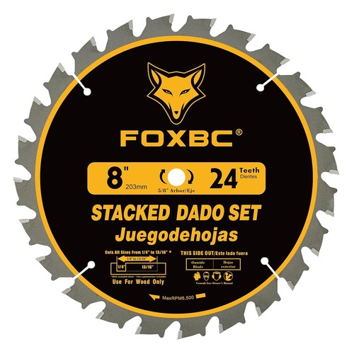 Carbide Dado Blade Set 14pc 8in Stacking Wood Cutting Circular Saw Blades - Picture 2 of 5