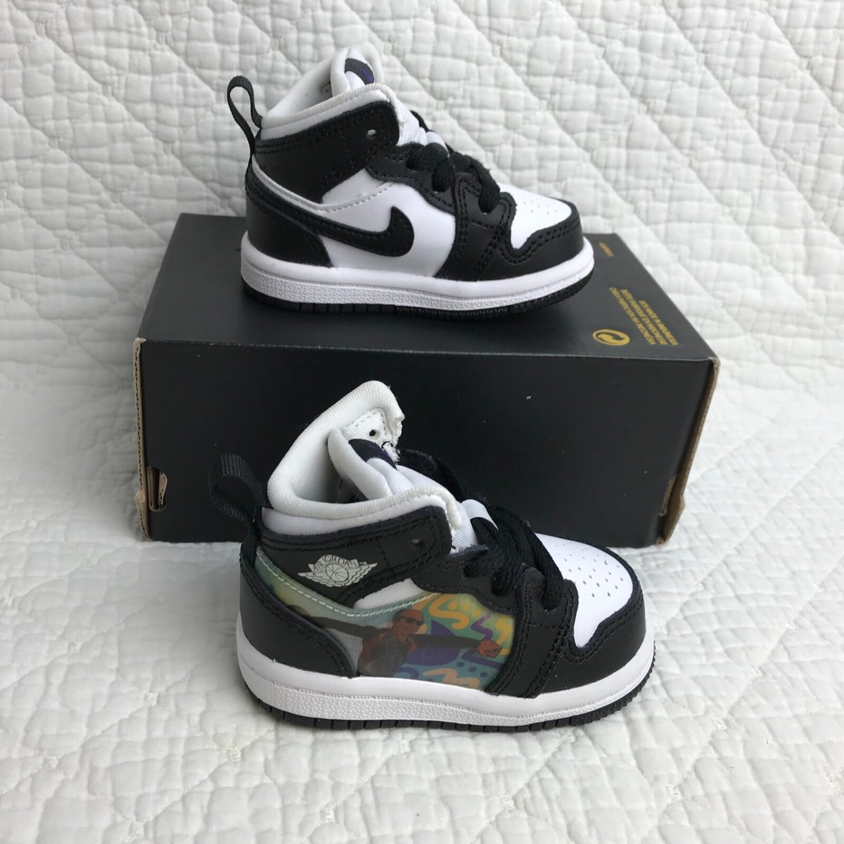 Nike Air Jordan 1 MID (TD) Toddler Kids Shoes SZ 8C Hologram