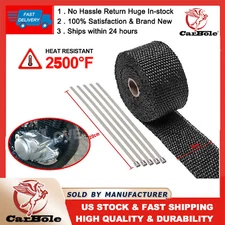 2" 5M Muffler Exhaust Pipe Insulation Thermal Heat Wrap Motorcycle Header 5 Ties