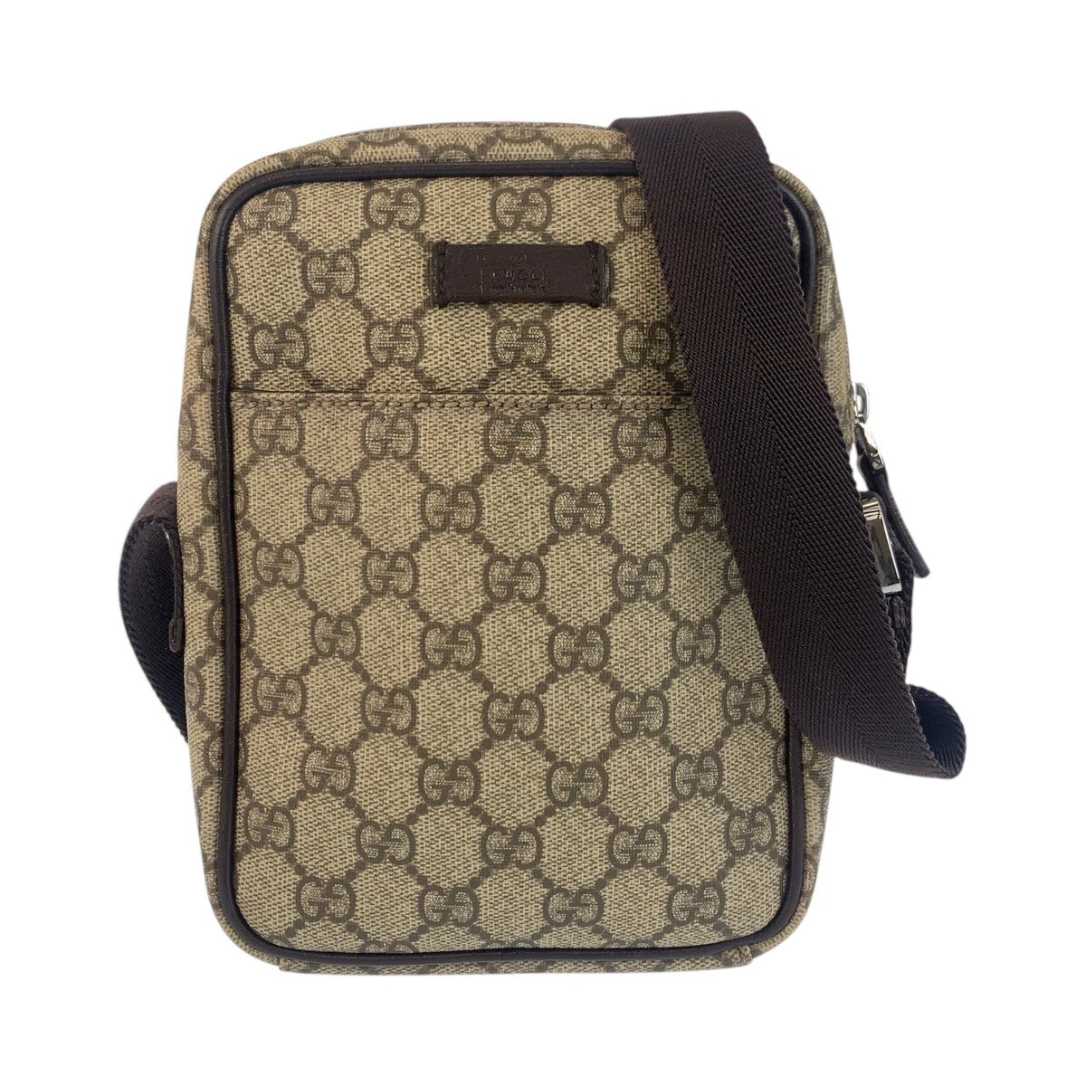 GUCCI 122754 Sac à bandoulière Pochette beige marron GG Supreme Canvas GG