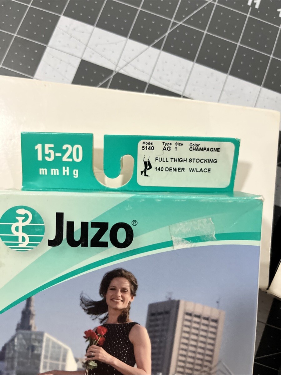 Juzo Attractive Stockings 15-20 mmHg Size 1 Full Thigh Stocking Lace  Champagne | eBay
