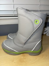 Lands End Big Kids Unisex Youth Gray Winter Snow Boots Size 4M Adjustable Warm