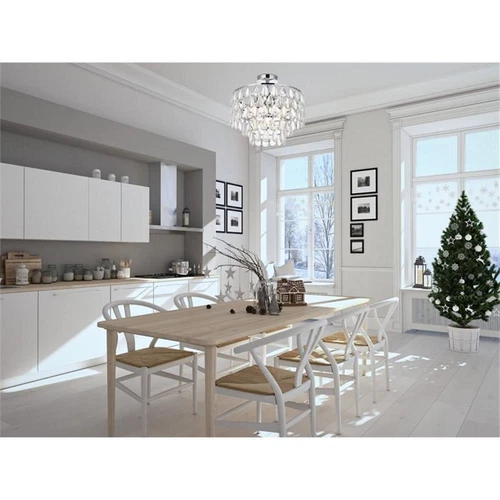 Elegant Lighting Mila 16" Iron and Crystal Flush Mount in Chrome - Picture 8 of 8