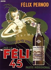 Absinthe 1930 Feli 45 La Fee Verte Vintage Poster Print Art Advertisement