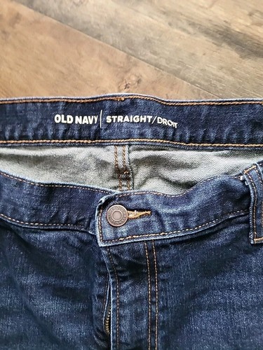 Old Navy Jeans Mens 42 x 32 Blue Straight Leg Mid Rise Cotton Droit - Picture 6 of 9