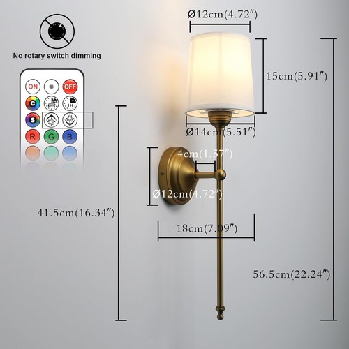 Vintage Industrial Wall Lamp Set of 2 Hardwired Wall Sconce Light Decor with Rem - Picture 3 of 10