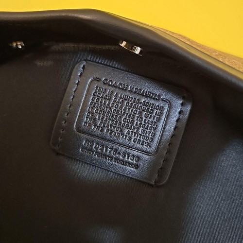 Coach Peanuts Snoopy 6160 Khaki Redwood Multi Tote Bag Signature Canvas Black - Picture 9 of 10
