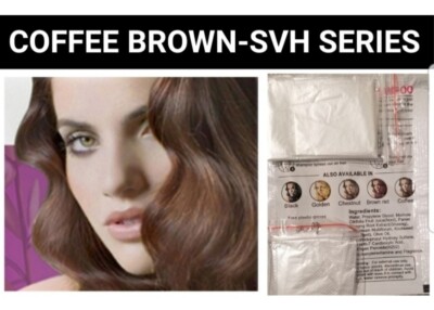 10 PCS-CHESTNUT BROWN ORGANIC HAIR DYE SHAMPOO-COLOR GRAY HAIR-Svh Series
