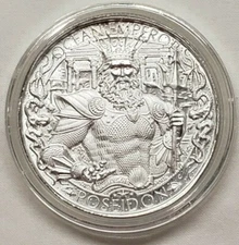 1oz Atlantis Silver Round Coin #1 Mythical Cities Series Poseidon Ocean Emperor