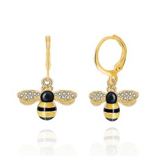 Bee Earrings for Women Gold Huggie Hoop Earrings Bumble Bee Dangle Hoop Earrings